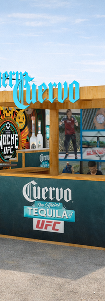 Outdoor event with Cuervo Tequila and UFC booths