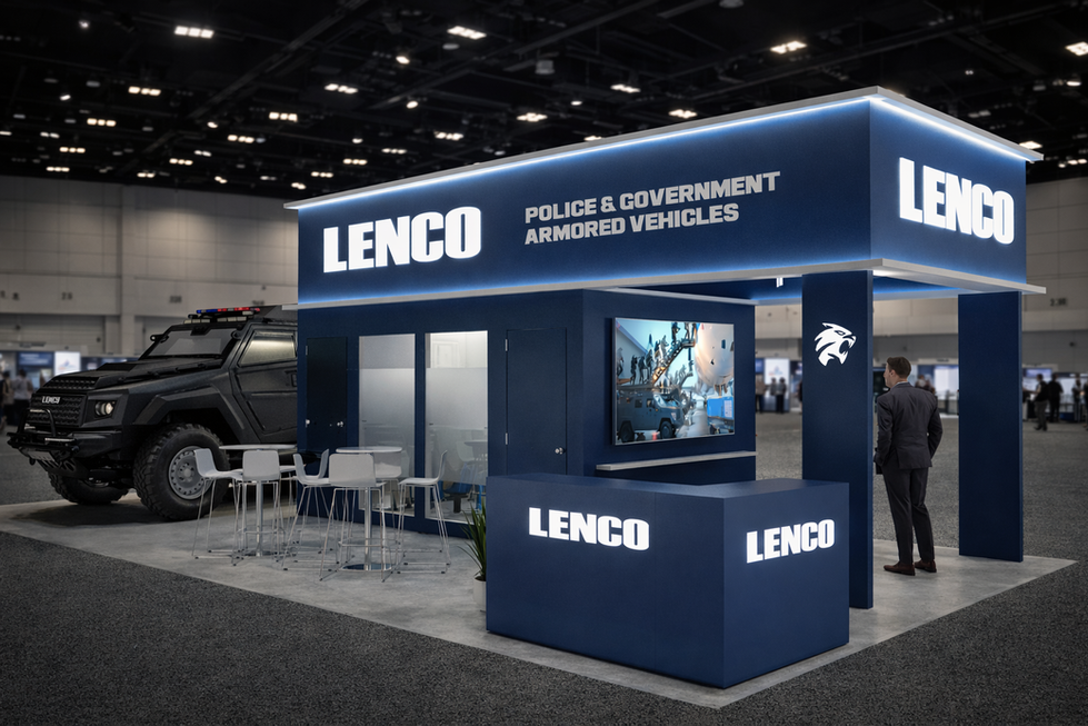 Lenco Police & Government Armored Vehicles exhibit with truck