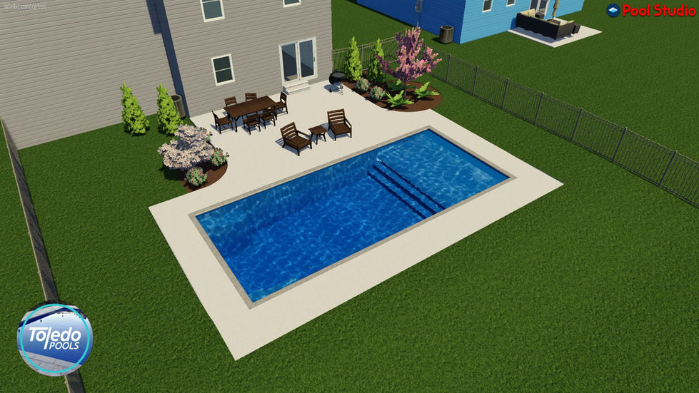 Bondi Fiberglass Pool Model Toledo Pools