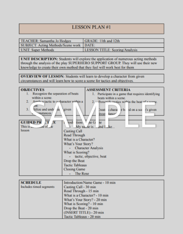 Sample Lesson