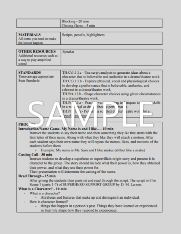 Sample Lesson