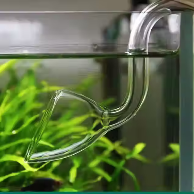 Glass aquarium inlet with skimmer & lily outlet set