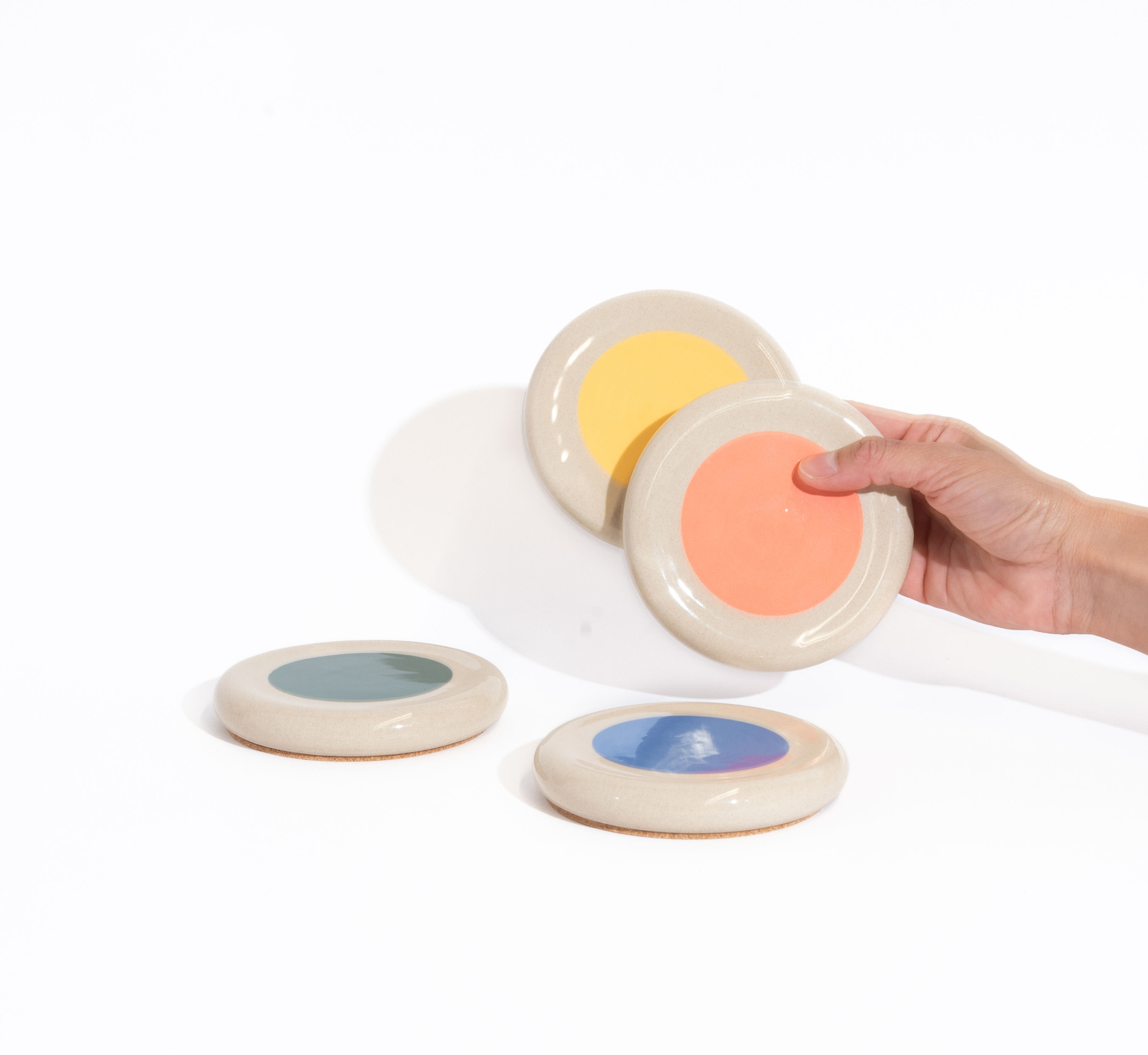 Coaster set Solid colors