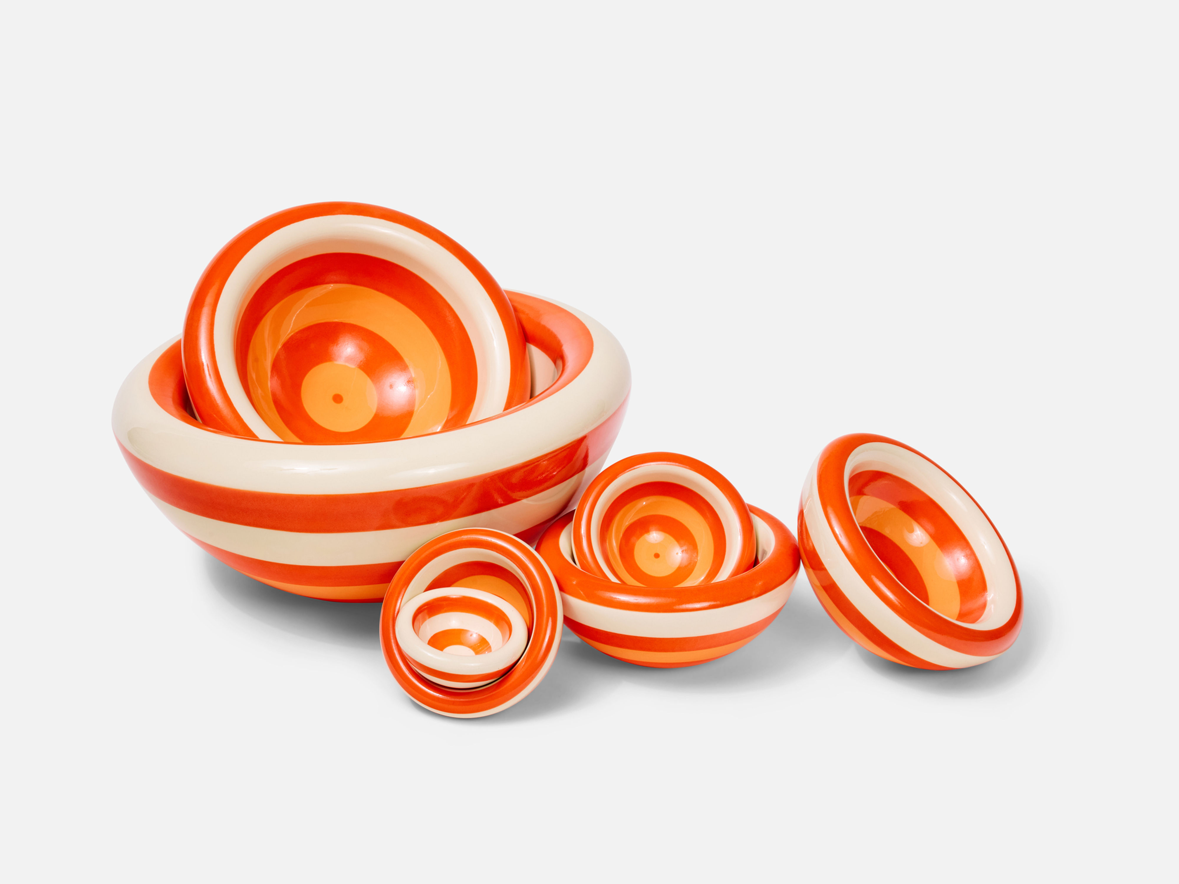 Curvy Bowl - Orange Stripes