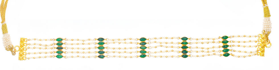 Thumbnail: Goldtone Green Patra Choker