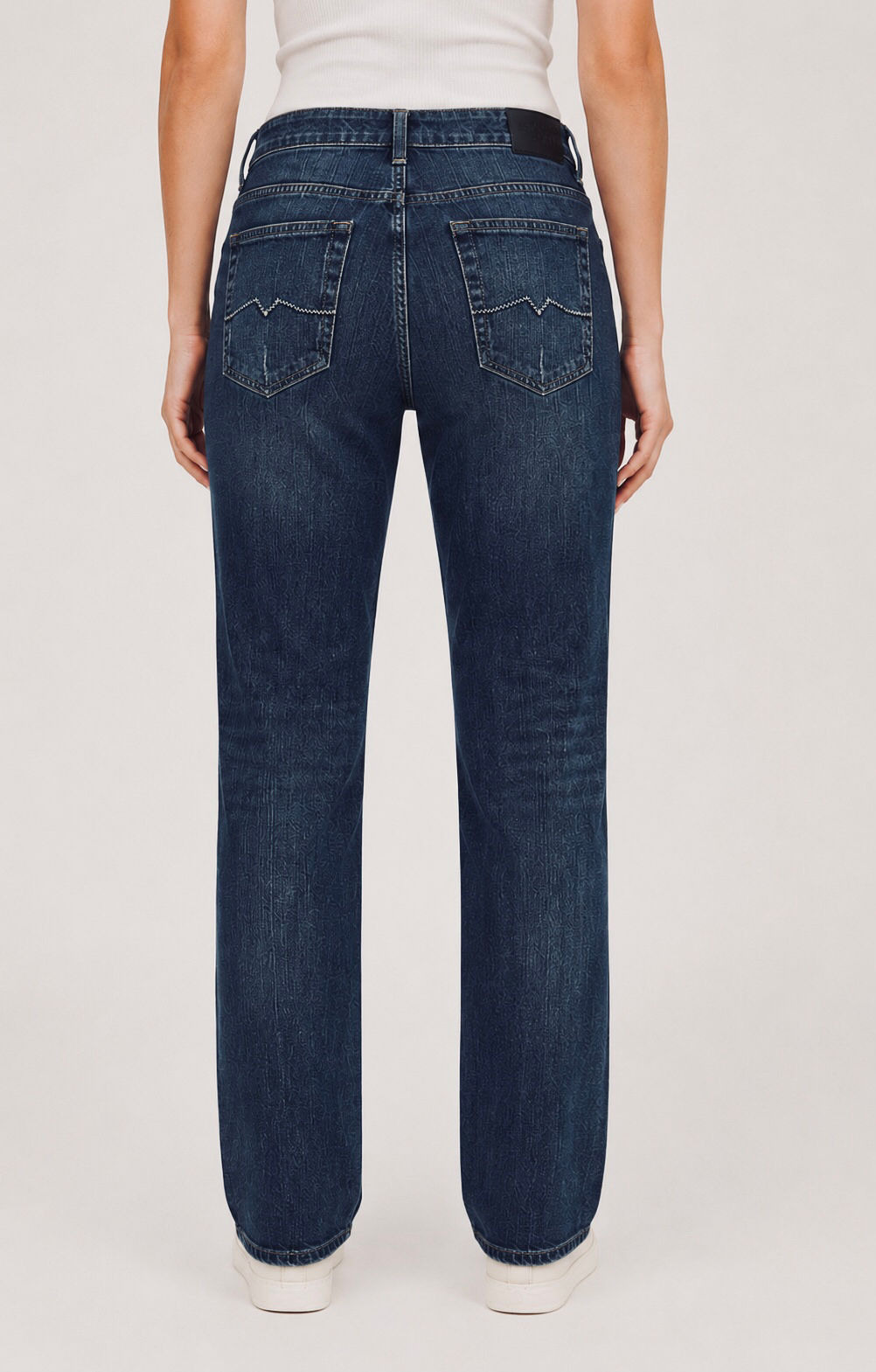 Studio59 Mid-rise Long & Lean Straight Leg Jeans-Washed Indigo 