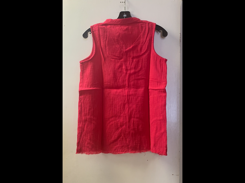 Thumbnail: Bubble Gauze Notch Collar Tank Top