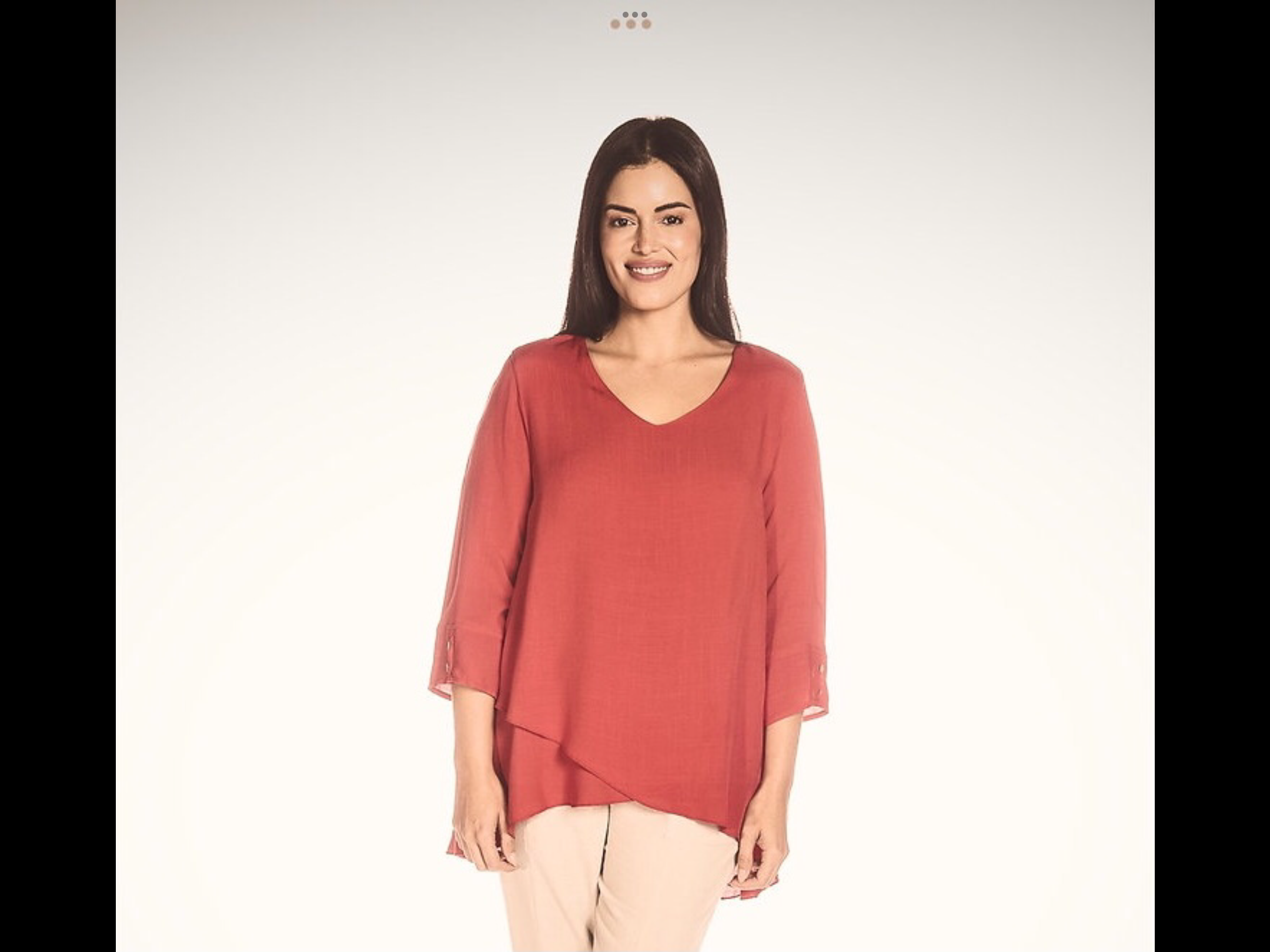 Terracotta-Tunic Top with Tulip Hem