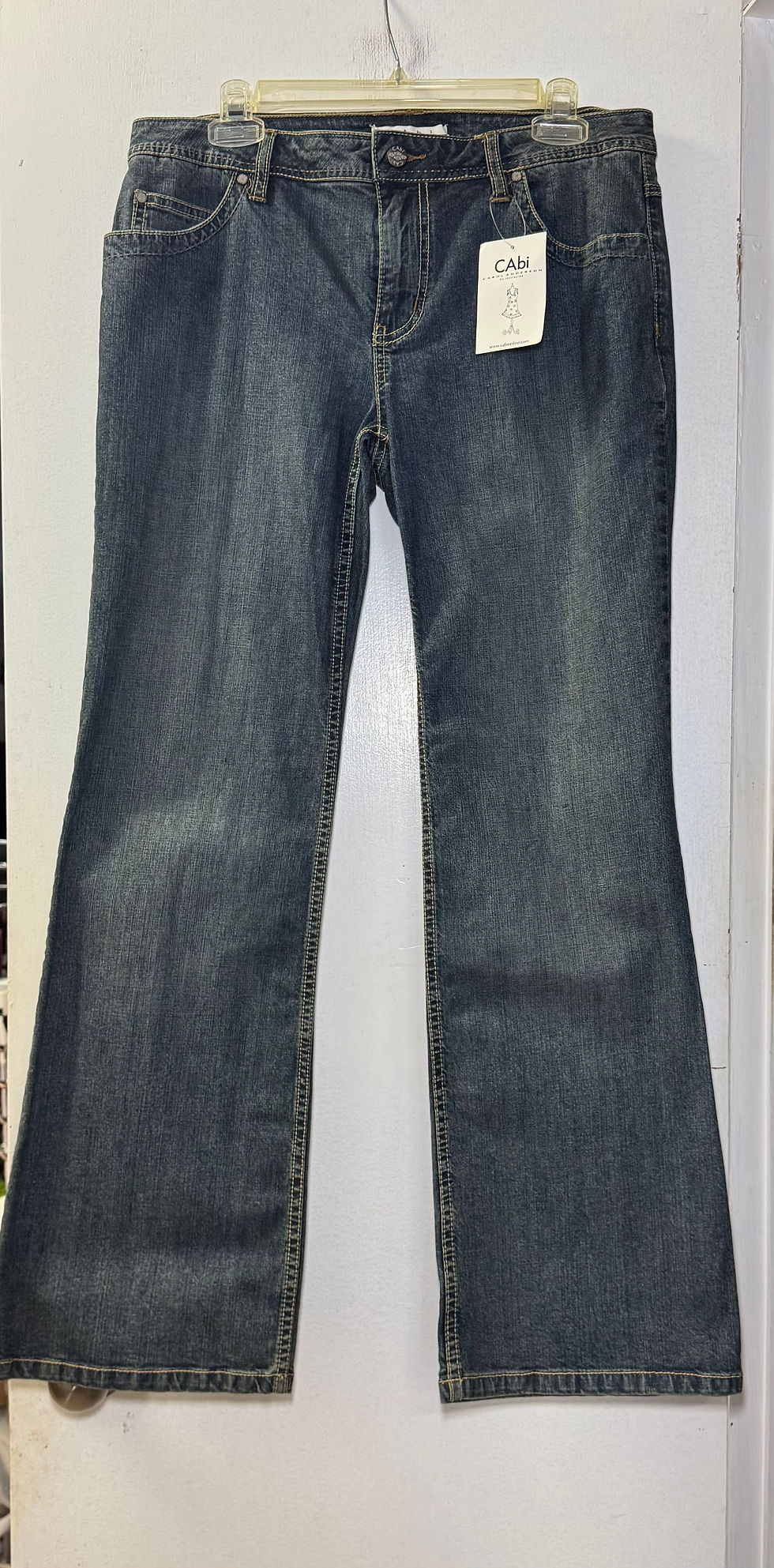 Thumbnail: CAbi Contemporary Fit Boot Leg Jeans-Washed Indigo
