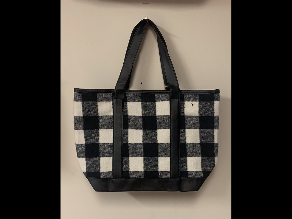 Thumbnail: Buffalo Check Tote Bag with Pocket