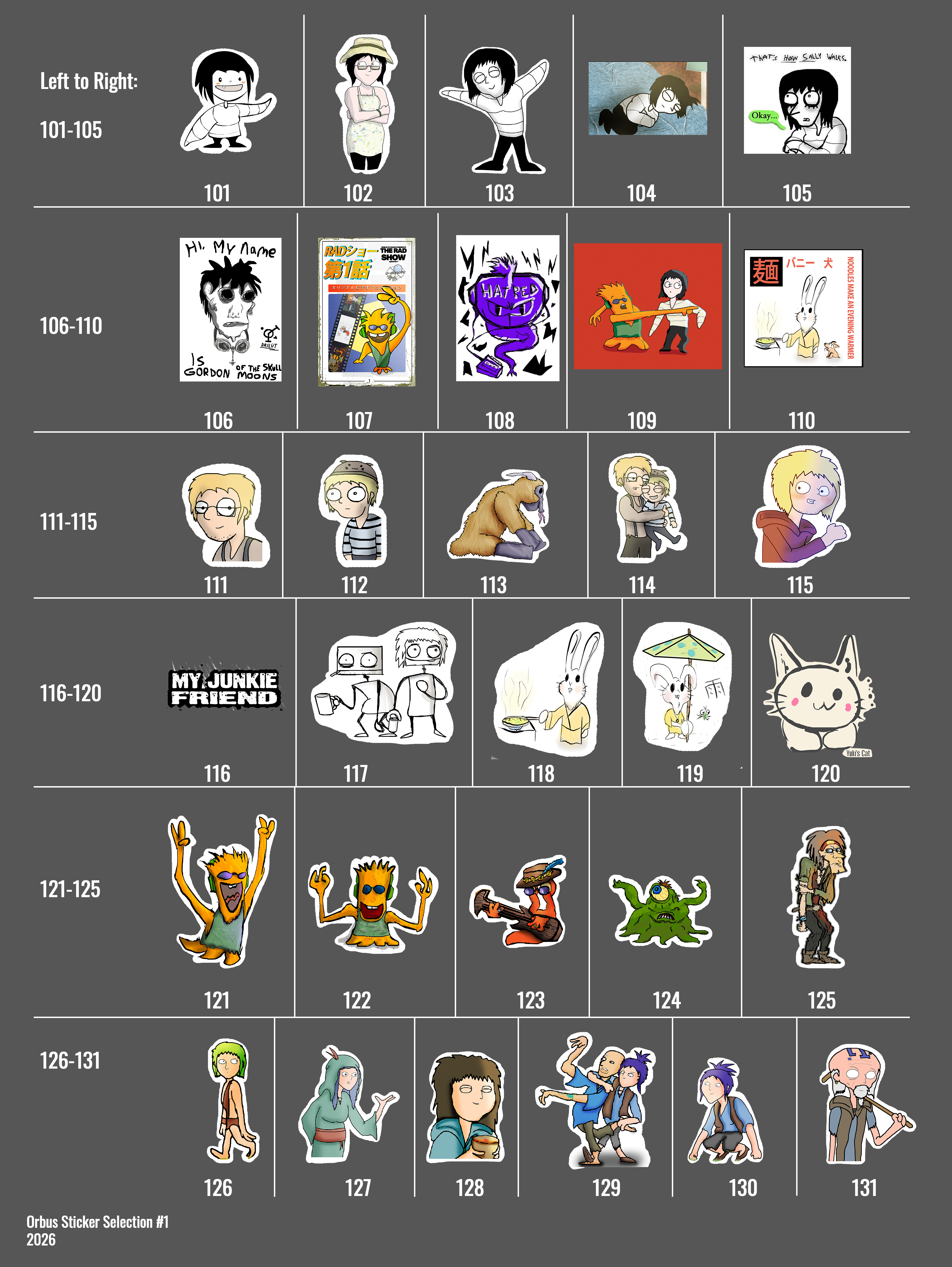 Orbus Sticker Selection #1