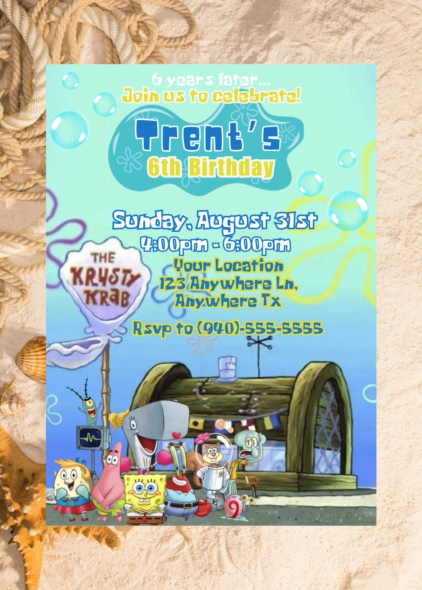 Spongebob Invite