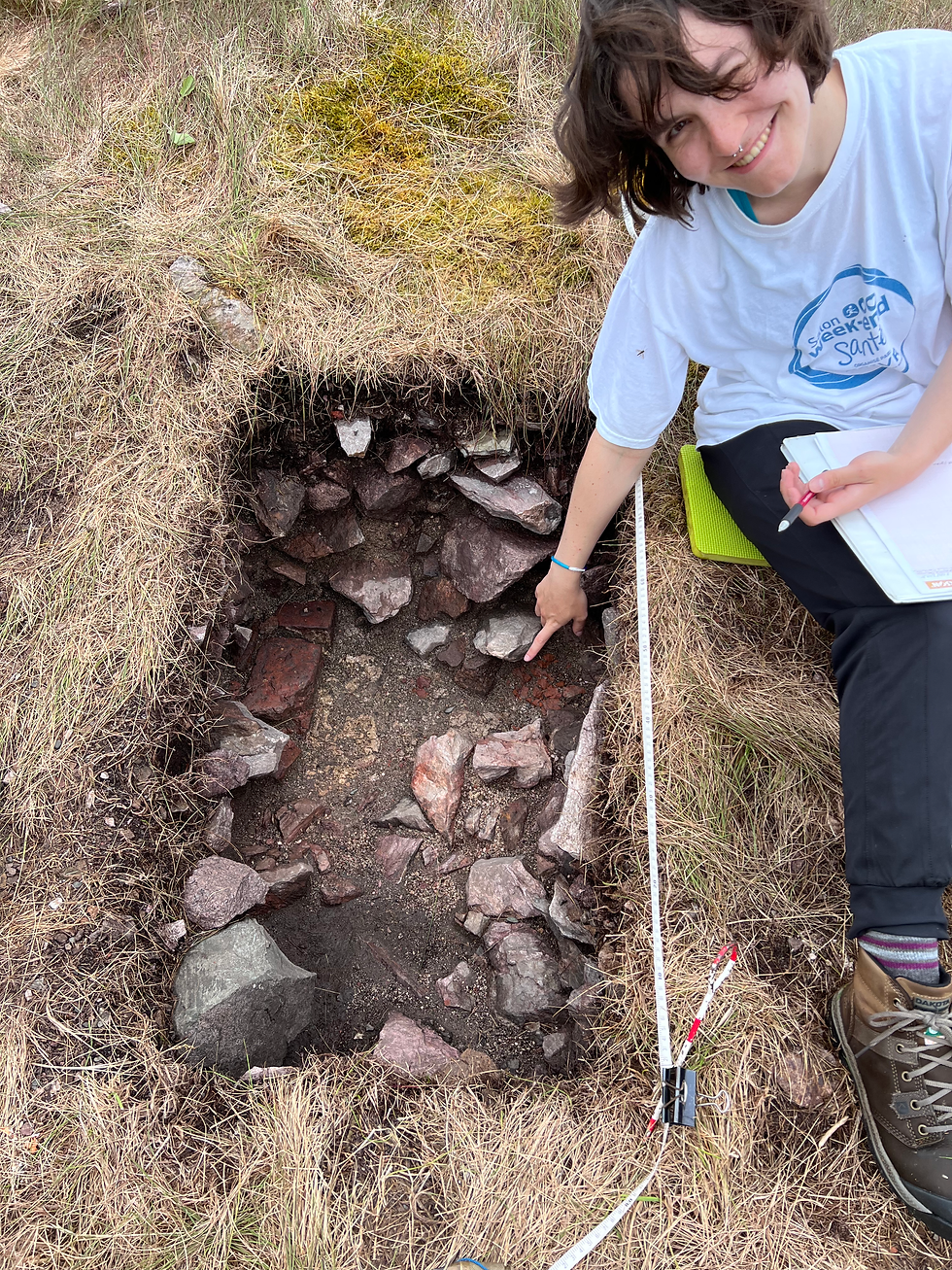 Fig. 5 Test Pit #45 in the rock pile... can you see the bricks!