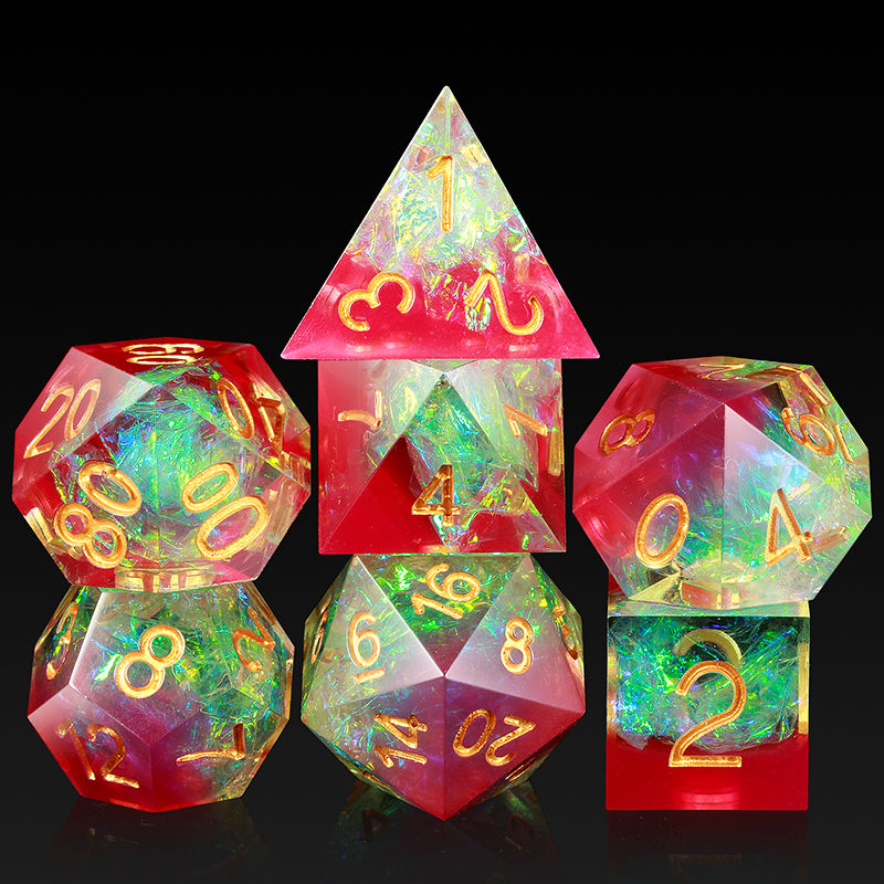 Sharp Edge Dice Set (7pcs) [Tourmaline]
