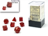 Glitter Mini-hedral® Ruby/gold 7-Die Set