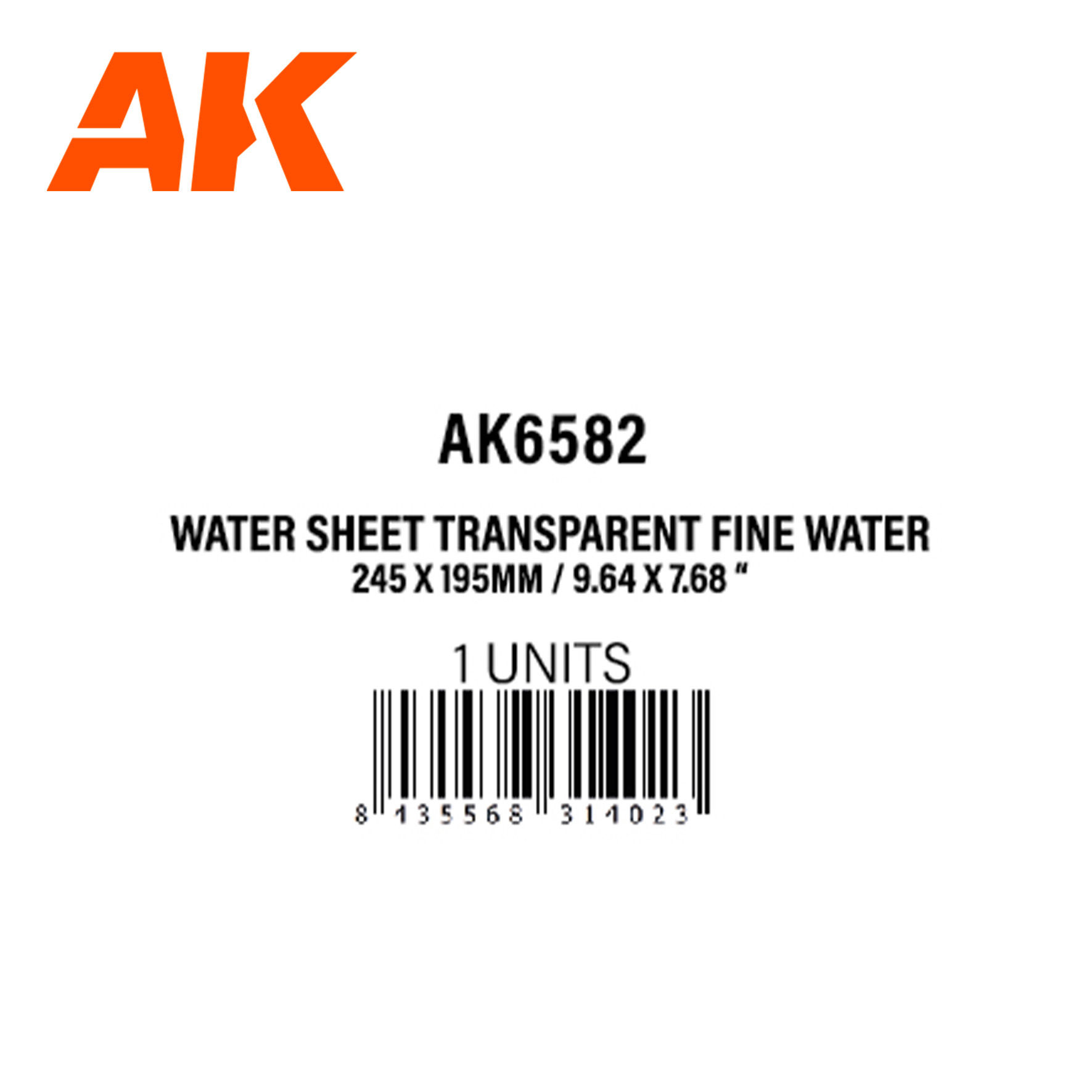 AKI: Acrylic Water Sheet Transparent Fine Water 245x195mm 1