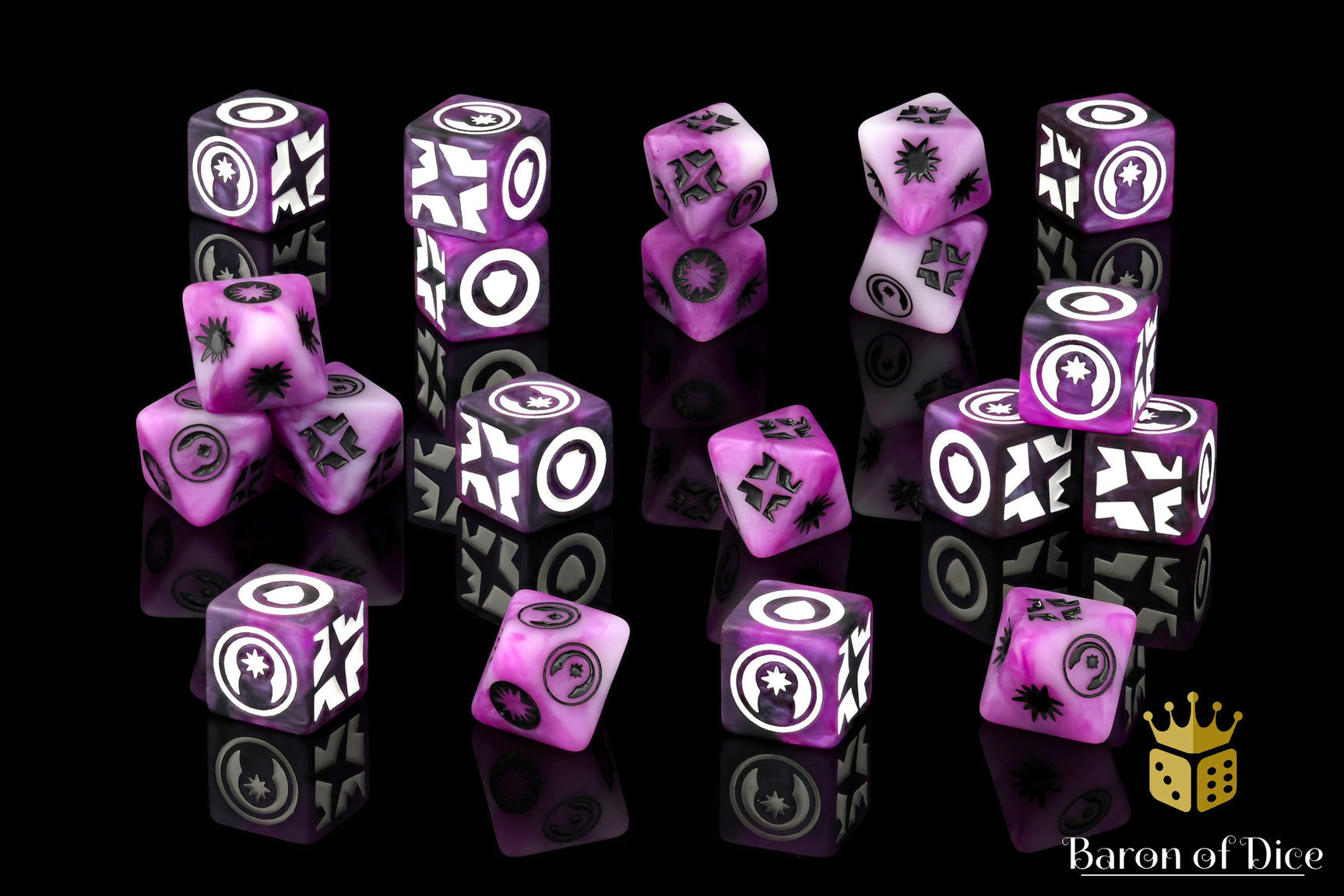 Baron of Dice: Galactic - Good Karma (Purple) Galactic Skirmish Dice - Set of 20