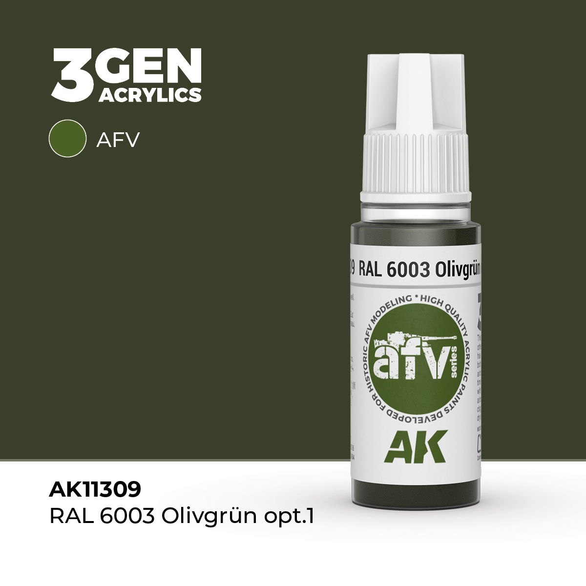 AKI: AFV Acrylics 3rd Gen RAL 6003 Olivgrün opt.1