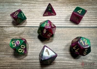 Gemini® Polyhedral Green-Purple/gold 7-Die Set