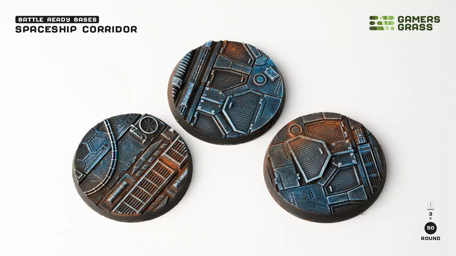 Gamers Grass: Spaceship Corridor - Round 50mm (x3)