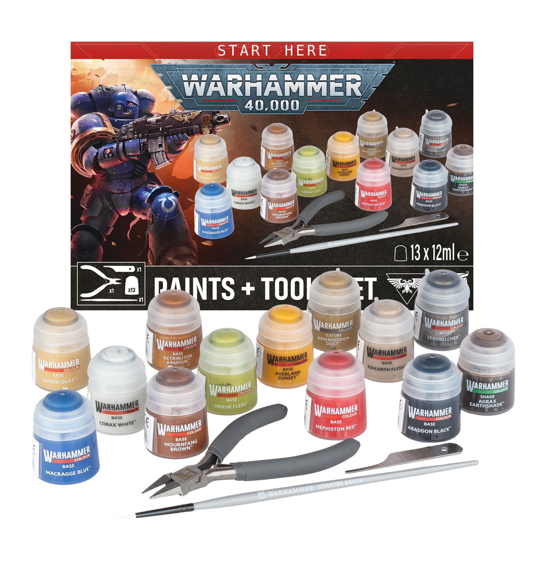 WARHAMMER 40000: PAINTS + TOOLS