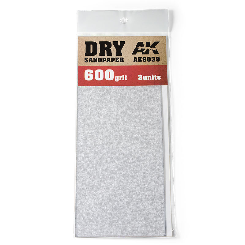 AKI: Dry Sandpaper 600 Grit. 3 units