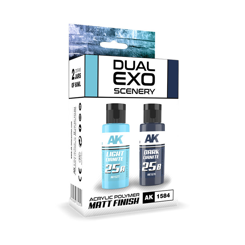 AKI: DUAL EXO Acrylic Paint Set scenery Light Cianite & Dark Cianite