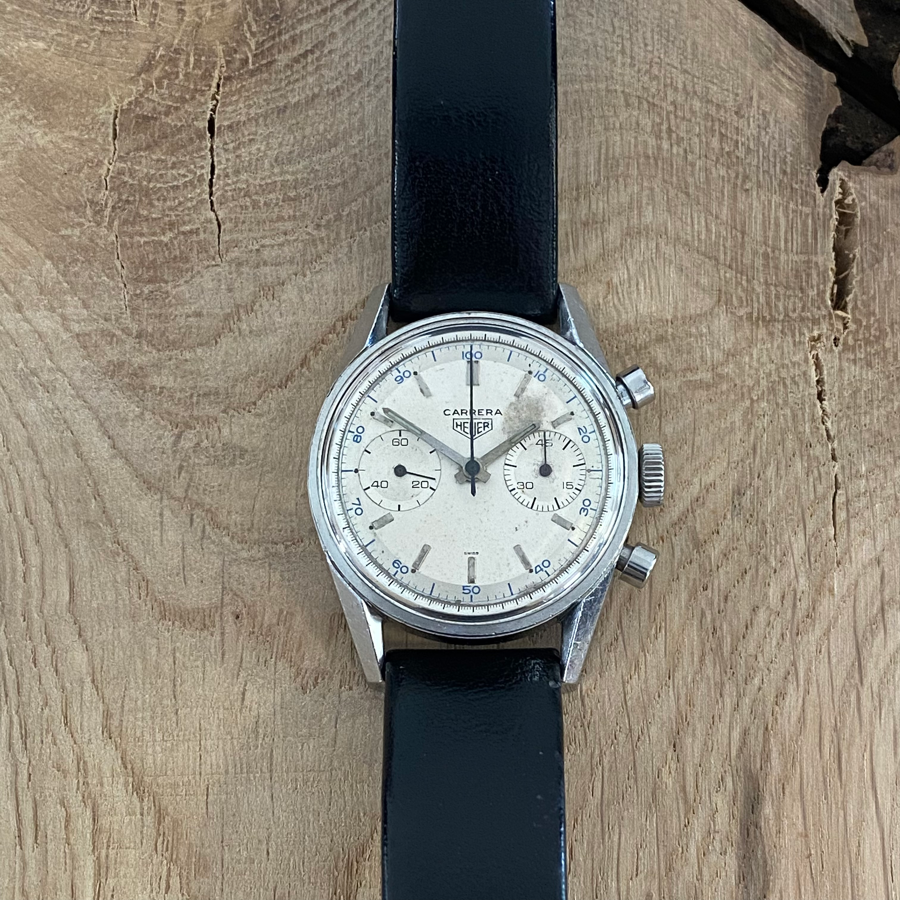 [VERKAUFT] Classic - Heuer Carrera 3647D Dezimal Blue - Vintage Watch - 1960´s -