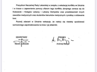 Request for blood donation by the President of the Medical Council 
