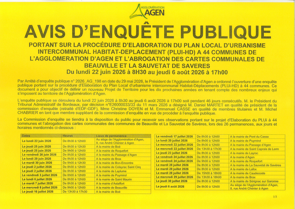 PLUI - Avis d'enquête publique