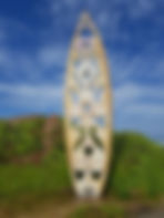 Carved Surfboard into art piece