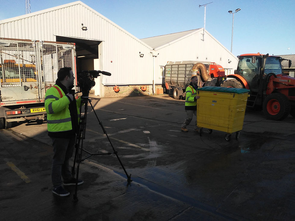 Single Person Push of Commercial Bin