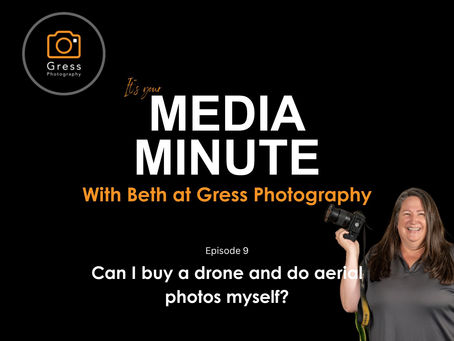 Beth Gress holding a camera showcasing episode 9 of your Media Minute.