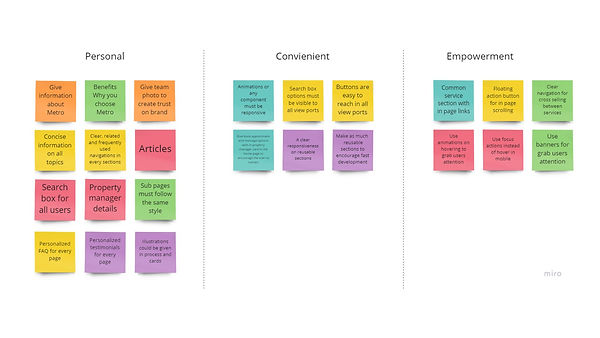 Metro NZ - Ideate Through Experience Pillars