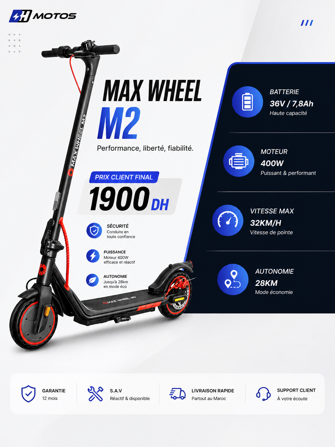 Trottinette Électrique MAX WHEEL M2