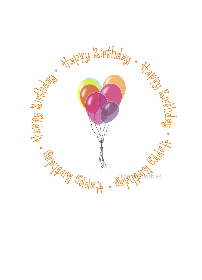 Birthday Card with colorful balloons – Douglas Gilbert art | Lapin Curiosities
