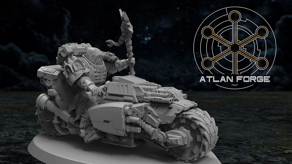 Thumbnail: Battle Priest on Bike by Atlan Forge Miniatures