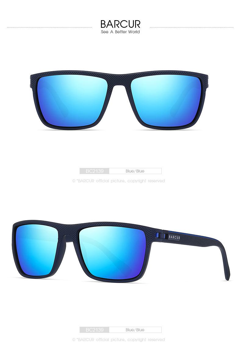 Thumbnail: BARCUR Design TR90 Sunglasses Men Polarized Light Weight Sports Sun Glasses Wome