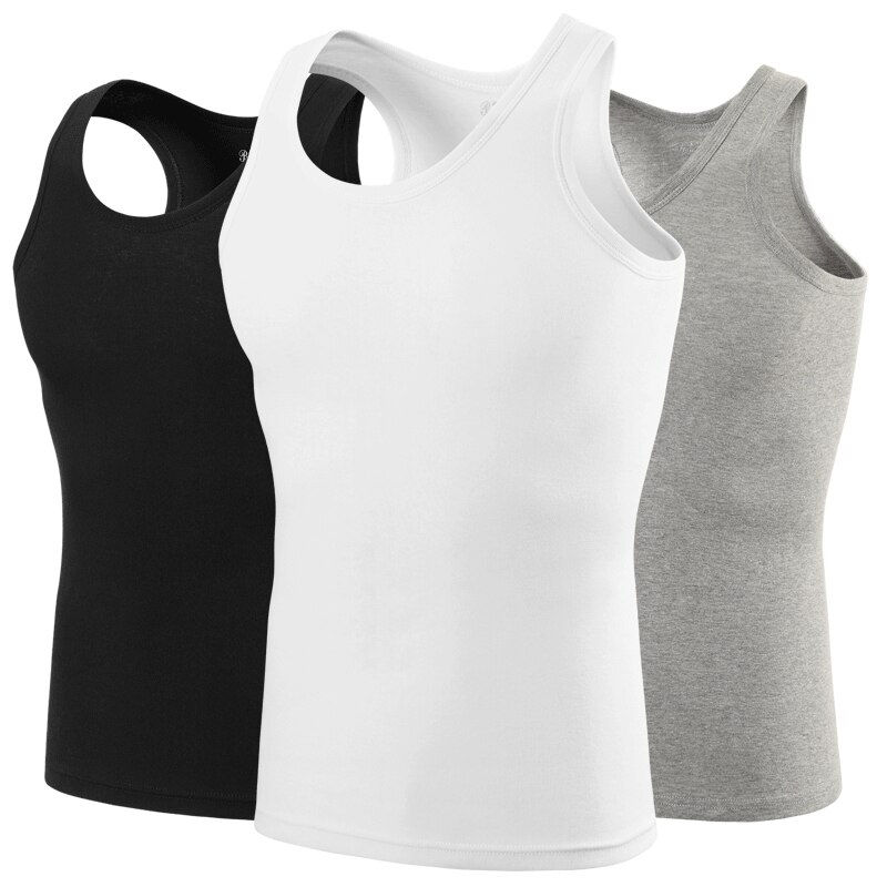 Thumbnail: 1/3/5 Piece Men's Cotton Sports Skinny Vest Teenagers Leisure Joker Sleeveless T