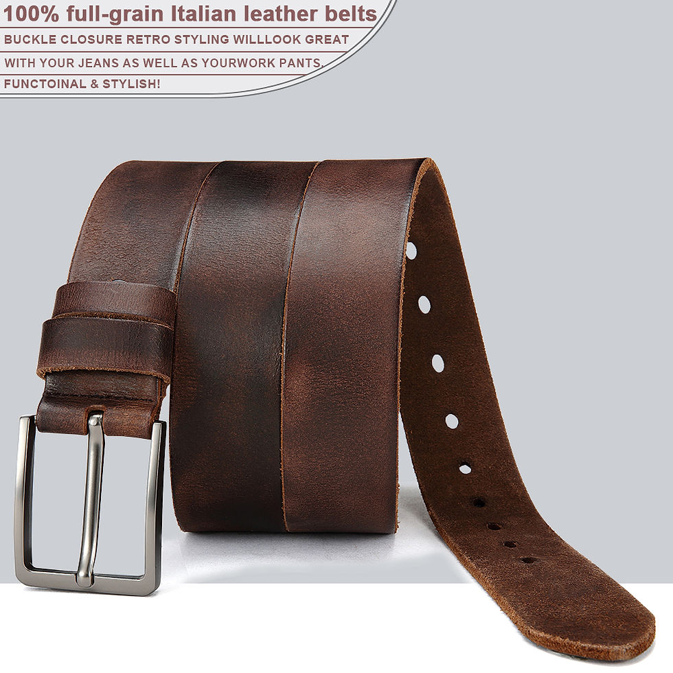 Thumbnail: Genuine Leather For Men's High Quality Buckle Jeans Cowskin Casual Belts Busines