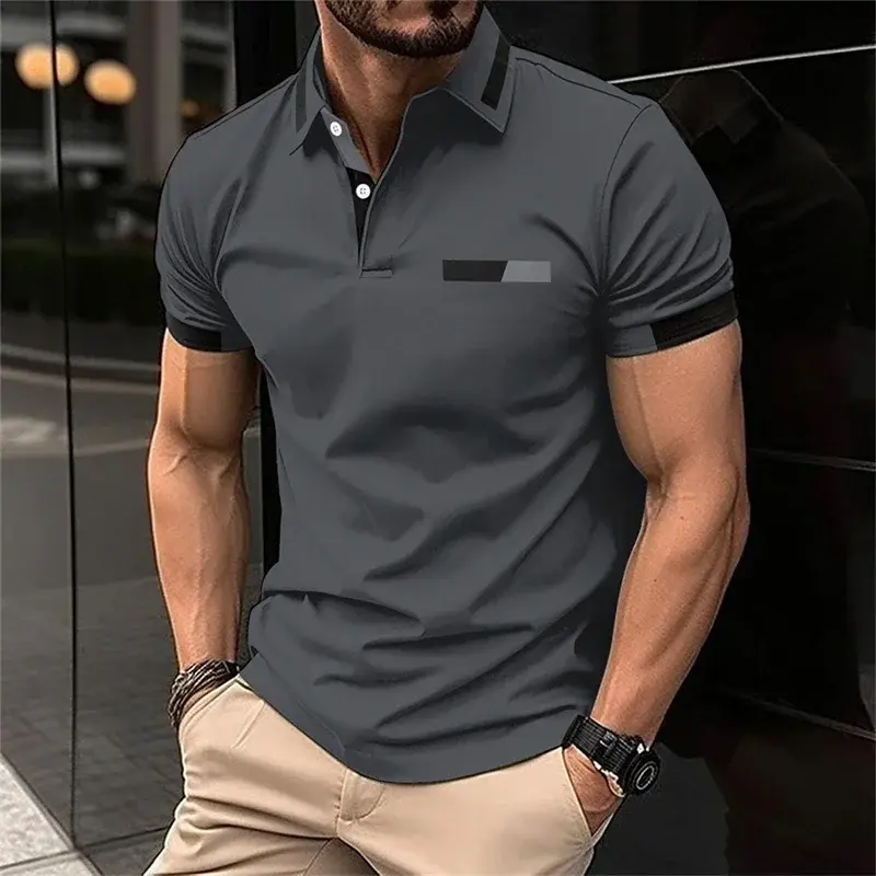 Thumbnail: Men's Fitness Casual Sports T-shirt Gym Running Sports Elastic Short-sleeved Pol