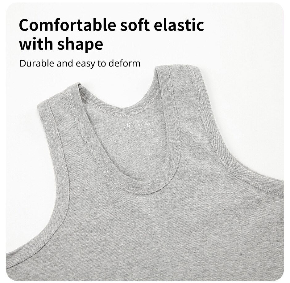 Thumbnail: 1/3/5 Piece Men's Cotton Sports Skinny Vest Teenagers Leisure Joker Sleeveless T