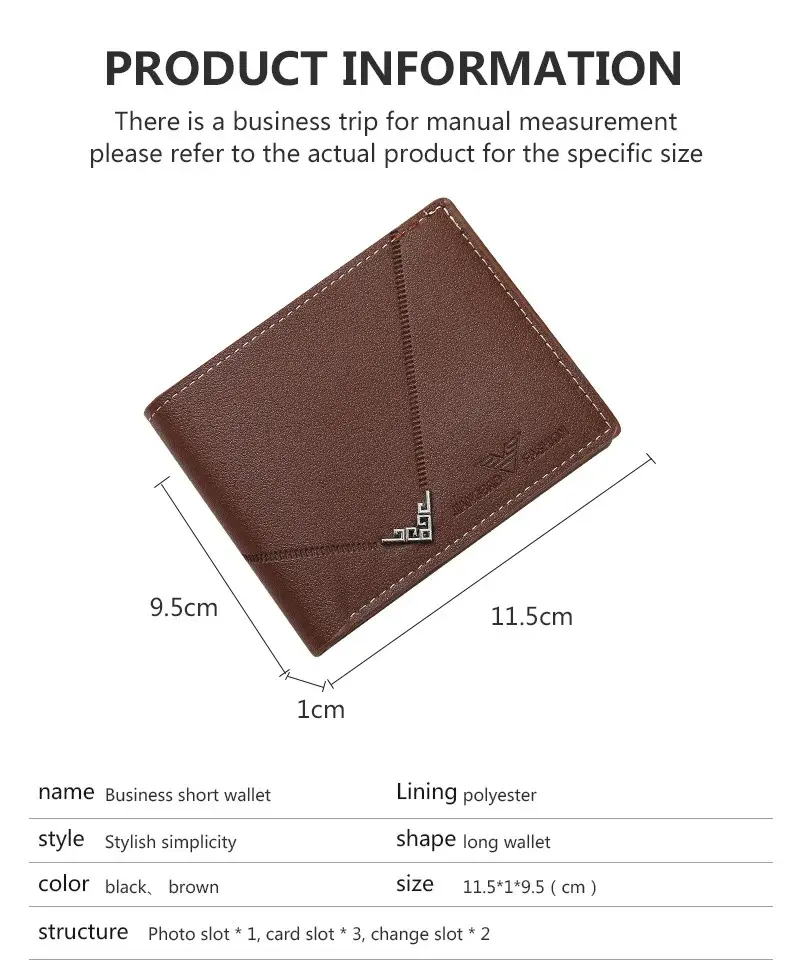Thumbnail: Slim Leather Wallet for Men RFID Blocking Bifold Front Pocket Wallet Minimalist 
