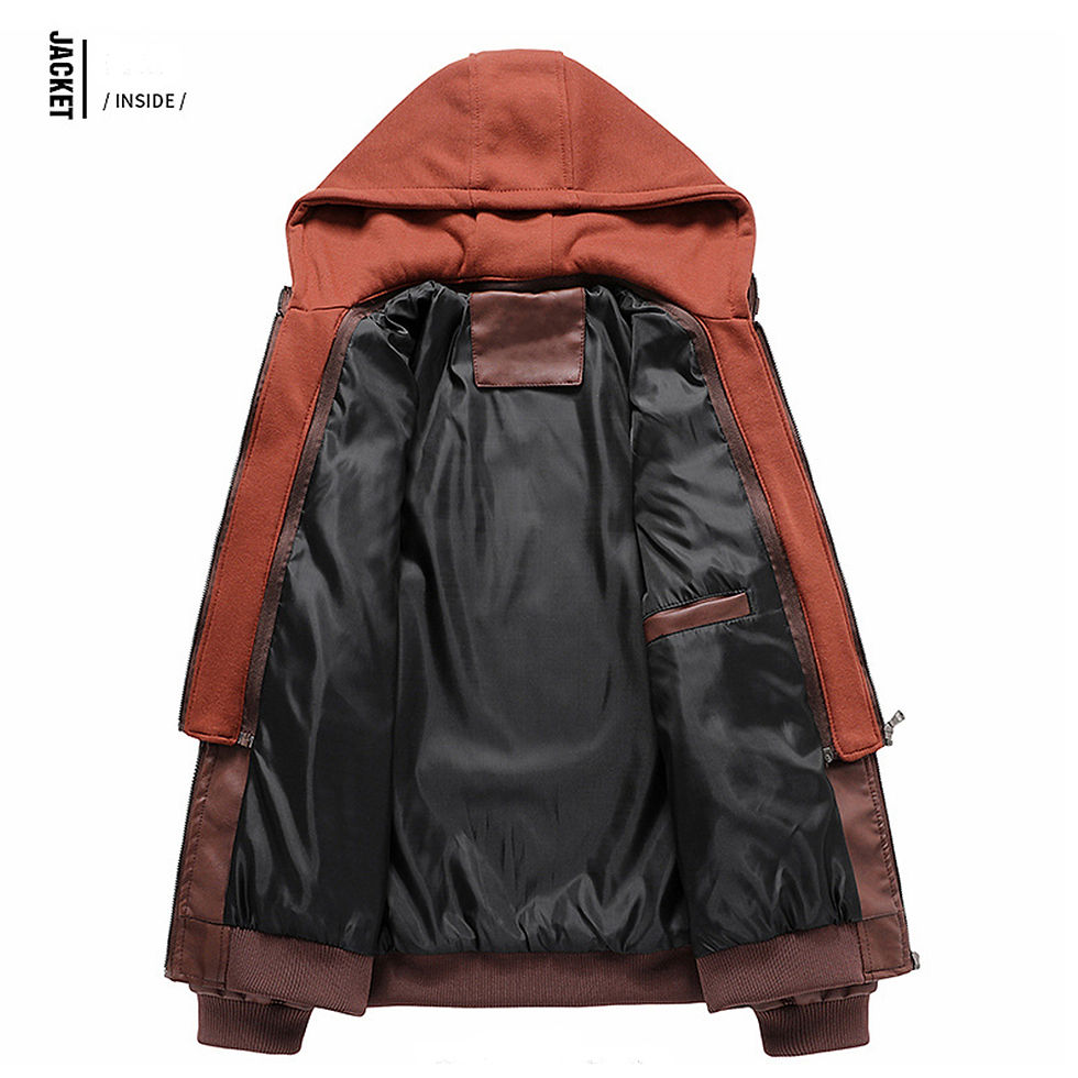 Thumbnail: KB New Men's Leather Jackets Autumn Casual Motorcycle PU Jacket Biker Leather Co