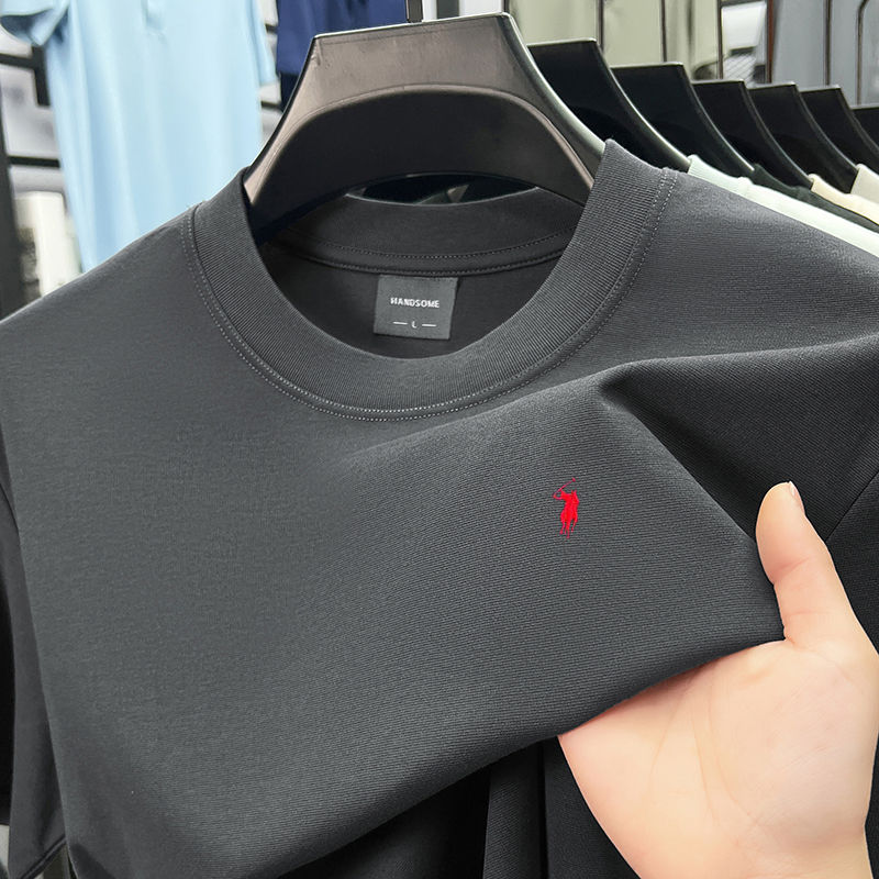 Thumbnail: High end silky cotton breathable short sleeve T-shirt men summer designer Paul b