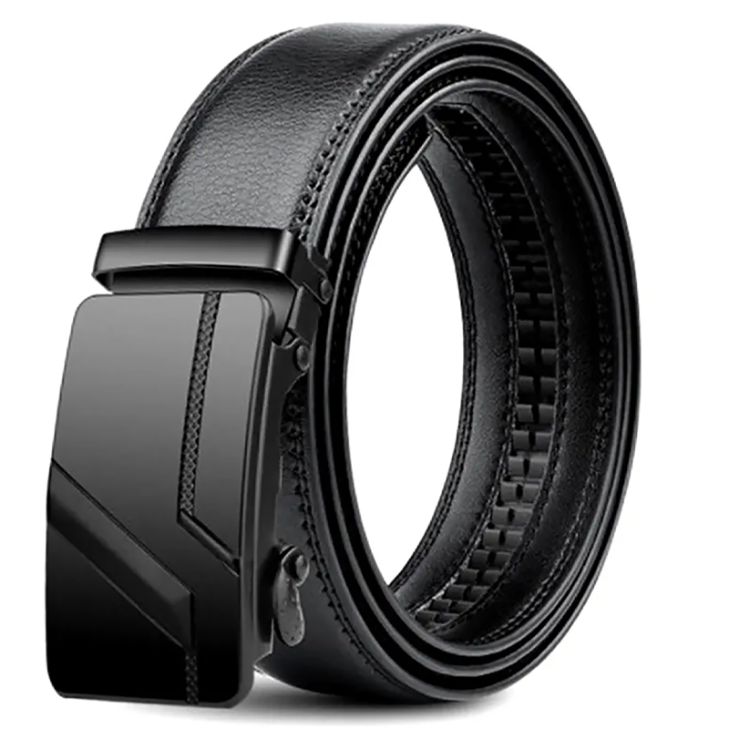 Men's High-Quality Belt 110cm 120cm 130cm Luxury Belt, Black Men's Automatic Buc