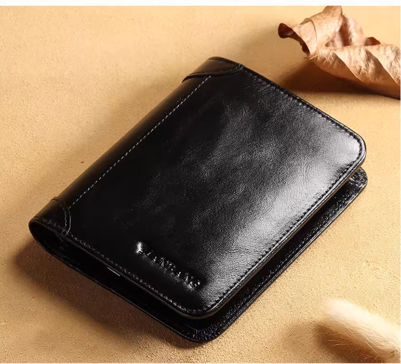 Thumbnail: ManBang Classic Style Wallet Genuine Leather Men Wallets Short Male Purse Card H