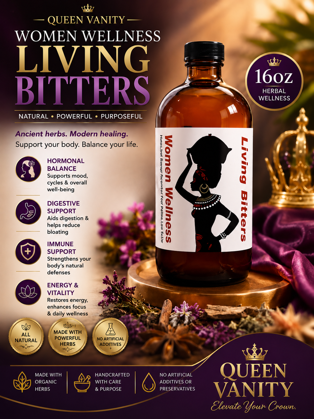 16 oz Women Wellness Living Bitters