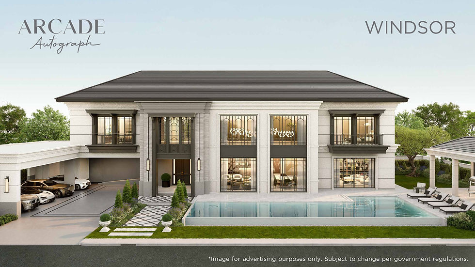 แบบบ้าน Windsor ขนาด 765 ตารางเมตร สุดอลังการในโครงการอาร์เคด ออโตกราฟ บาย ภัททา สะท้อนจุดสูงสุดของโครงการขายบ้านหรูพัทยา พร้อม 5 ห้องนอน