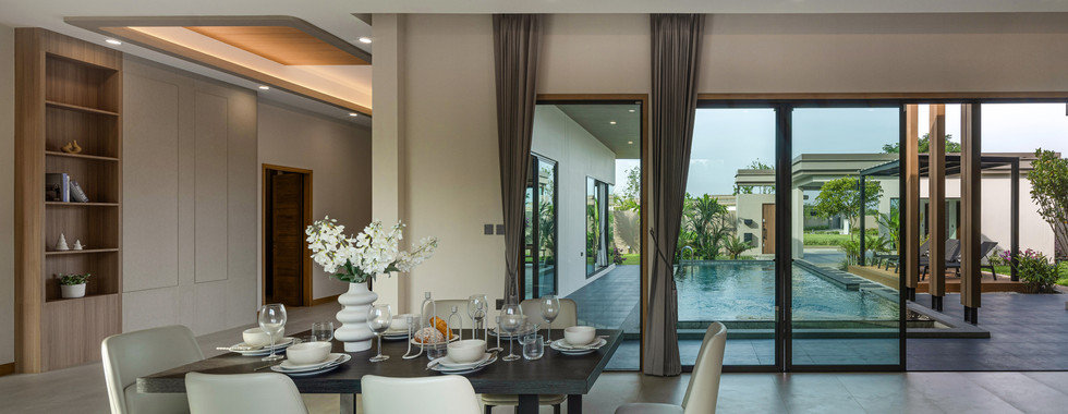 Grand 4-bedroom luxury villa with large garden plot and modern contemporary design at Ascent by Baan Pattaya.